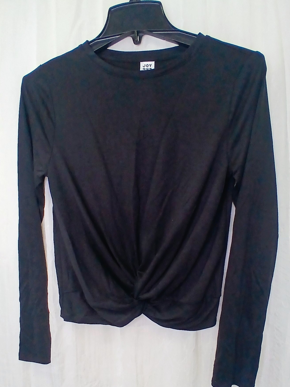JoyLab Black Long Sleeve Twist-Hem Top
